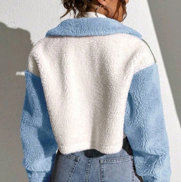 Stylish Blue and White Women's Jacket - Picture 2 of 5